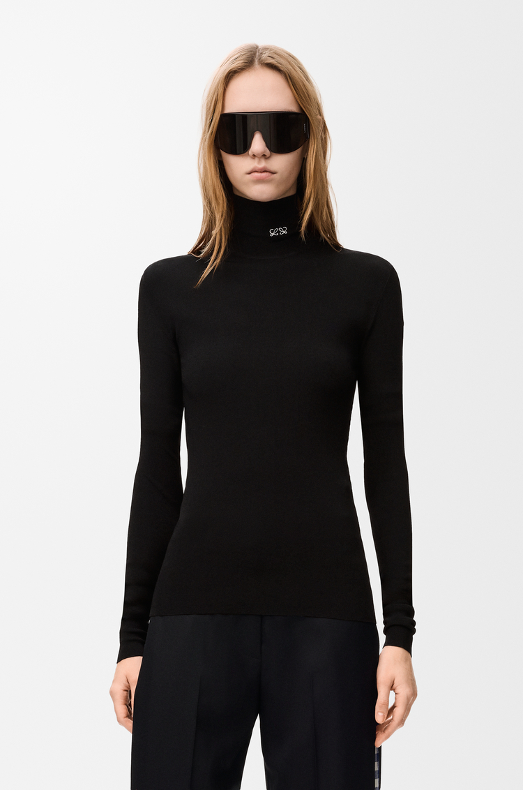 LOEWE Top en mezcla de viscosa Negro