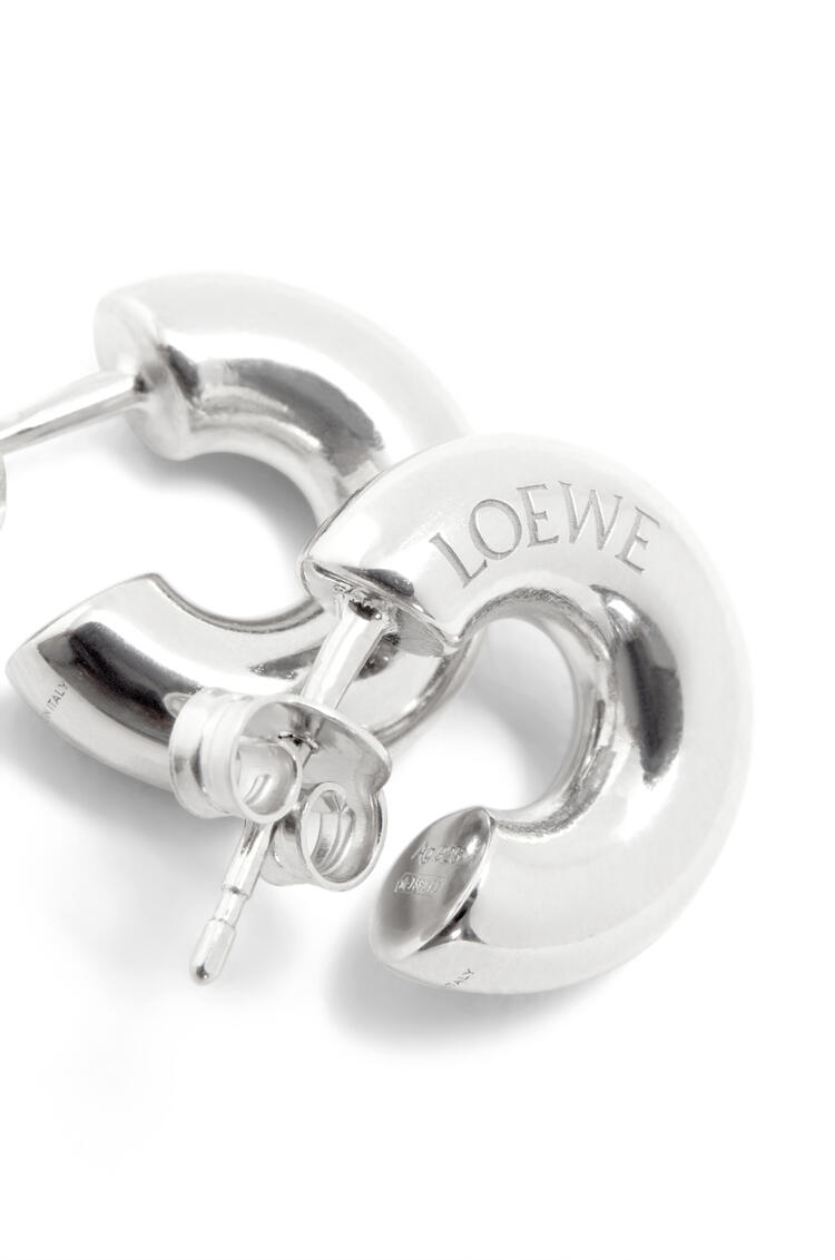 LOEWE Donut link mini hoop earrings in sterling silver Silver