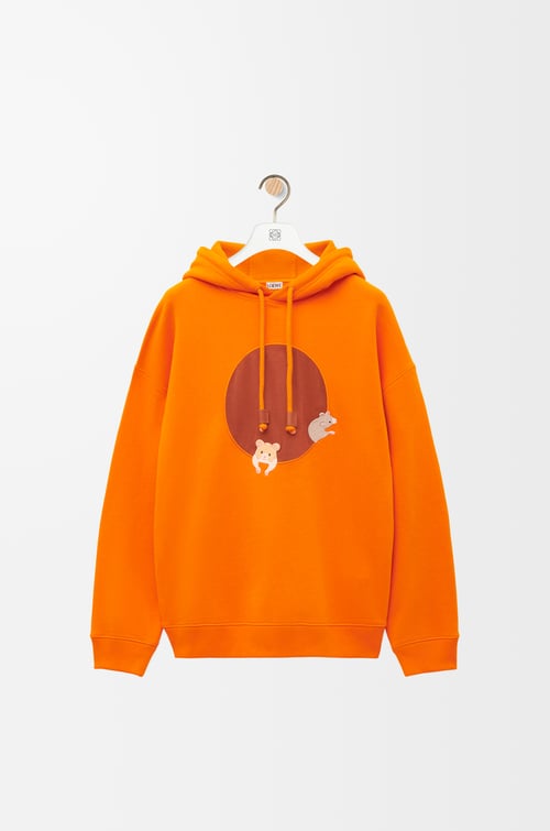 LOEWE Relaxed fit hoodie in cotton Orange