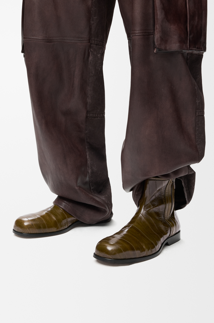 LOEWE Bobine ankle boot in hagfish Olive Green