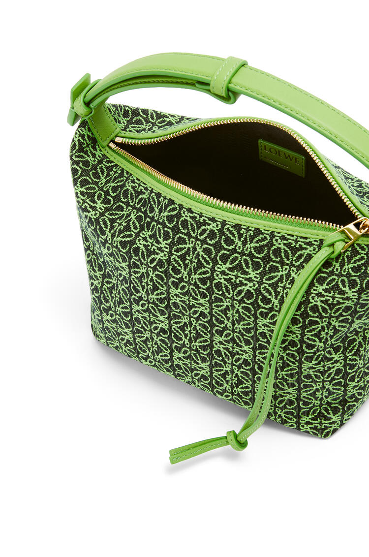 LOEWE Bolso Cubi pequeño en jacquard de anagrama y piel de ternera Verde/Verde Manzana pdp_rd
