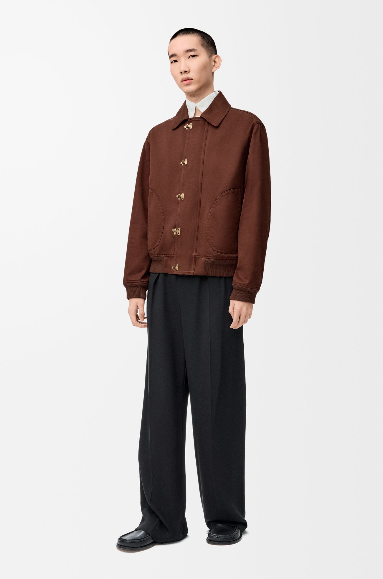 LOEWE Jacket in cotton Brown/Dark Brown