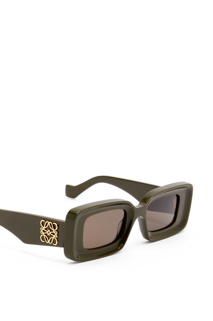 LOEWE Gafas de sol rectangulares en acetato Verde Caqui Sólido plp_rd