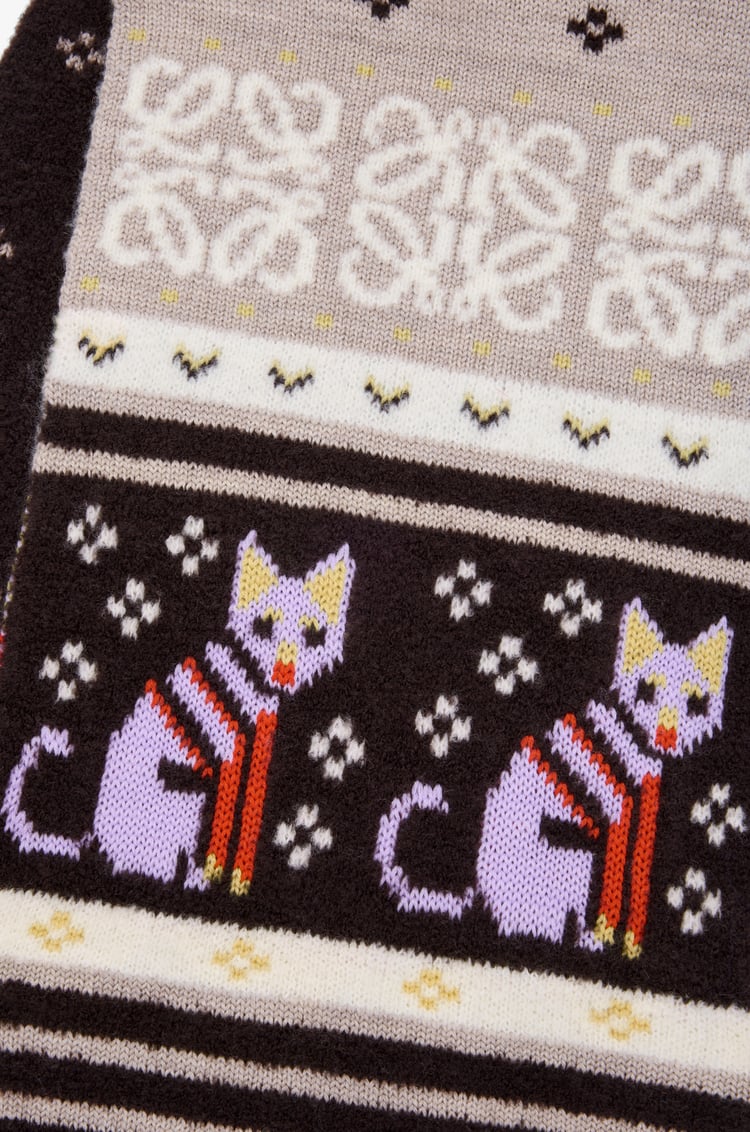 LOEWE Scarf in wool blend Beige/Multicolor