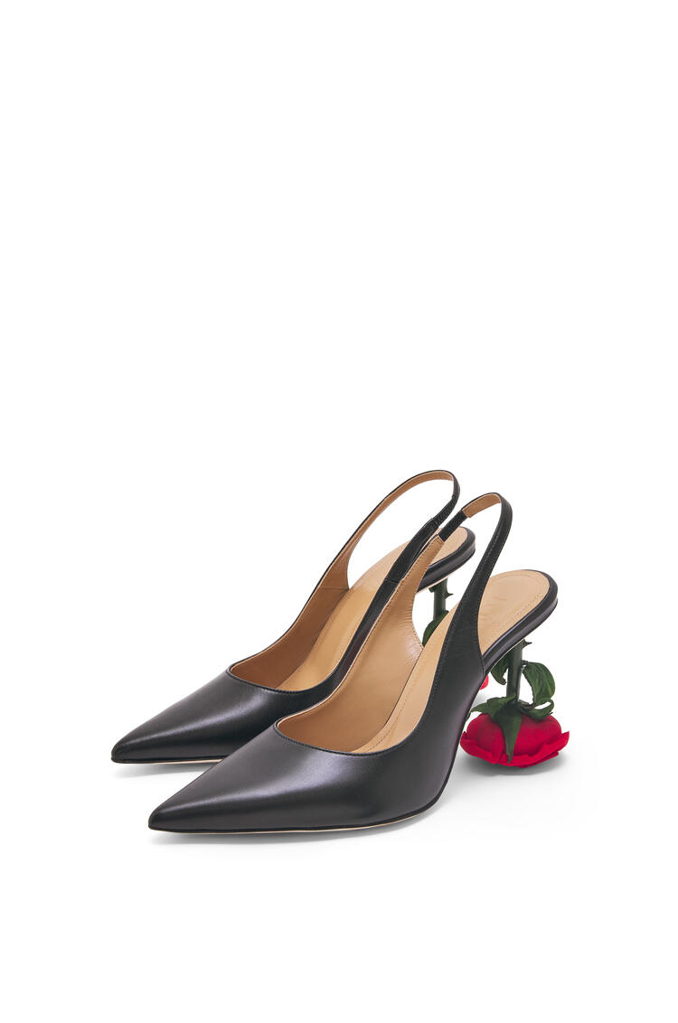 LOEWE Rose heel slingback in calfskin Black