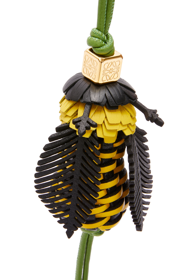 LOEWE Charm Bee en piel de ternera clásica Negro/Amarillo