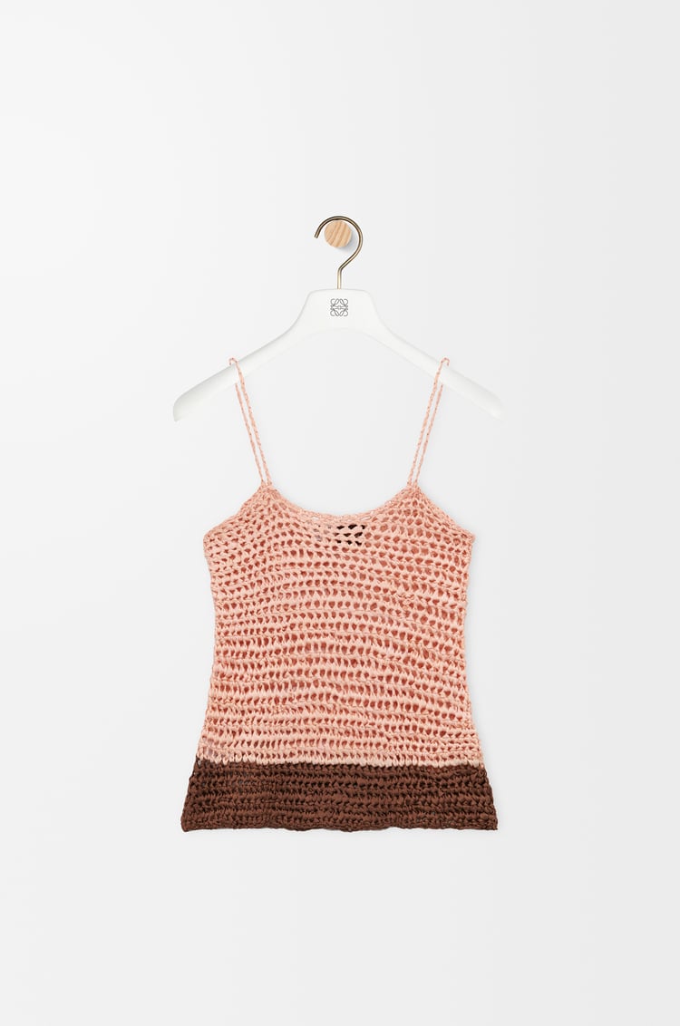 LOEWE Top in silk Beige/Brown