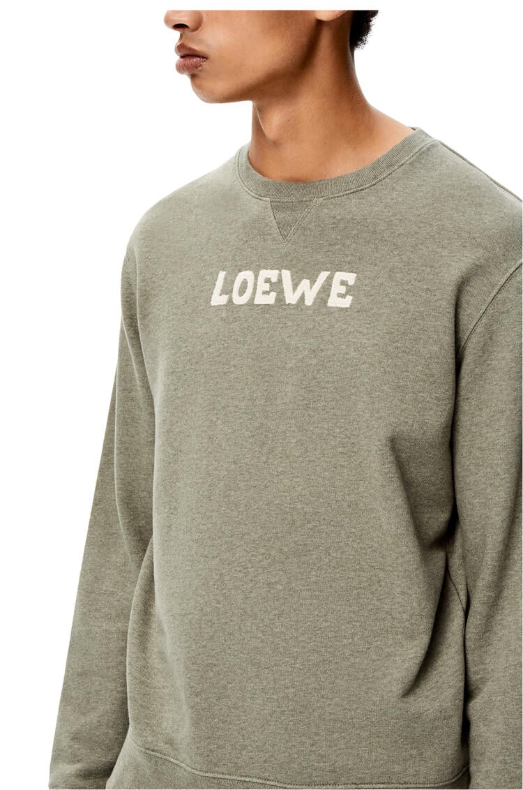 LOEWE LOEWE embroidered sweatshirt in cotton Old Military Green pdp_rd