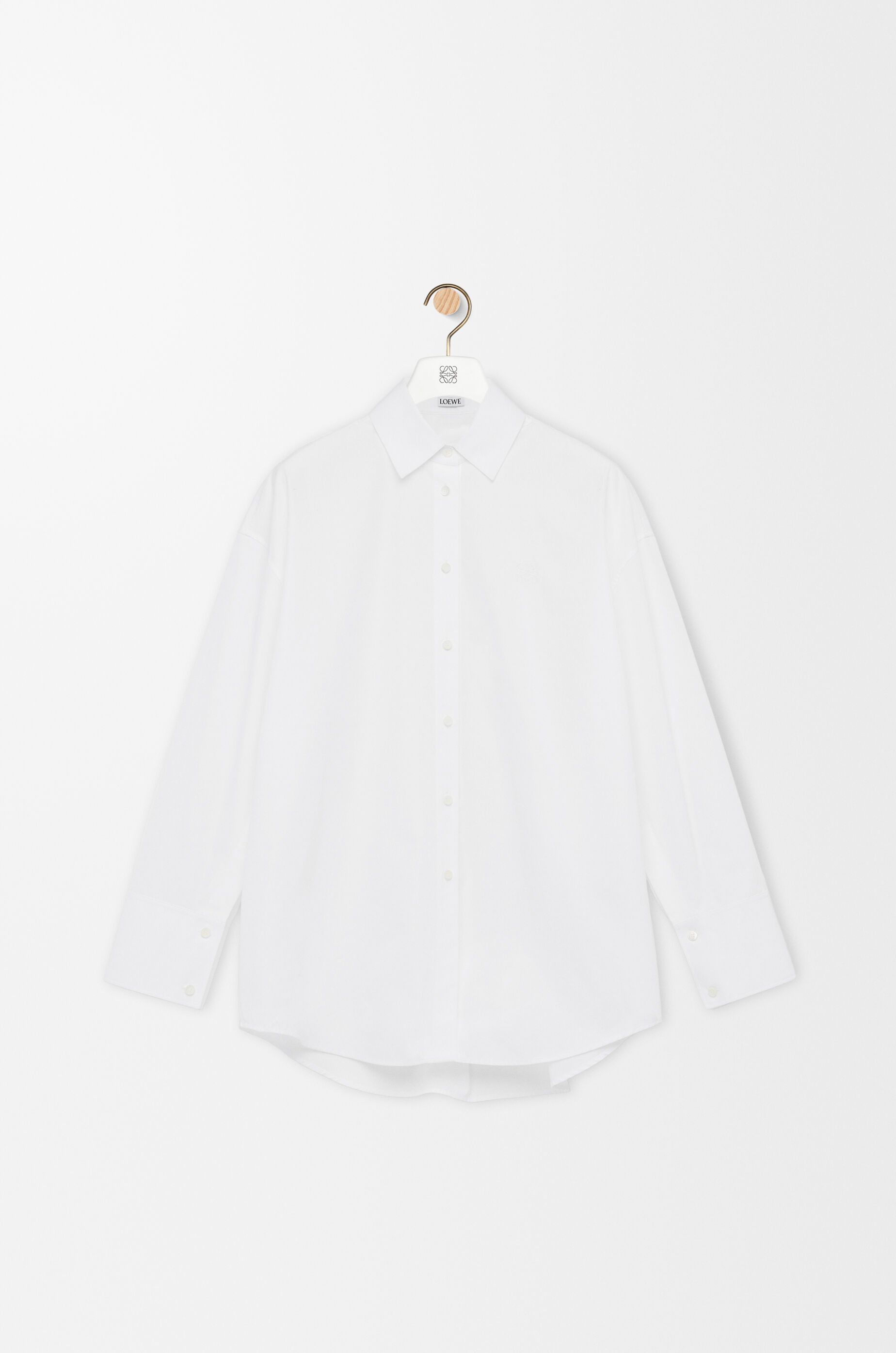【LOEWE】Stripe cape in linen and cotton Cape shirt in cotton White - LOEWE