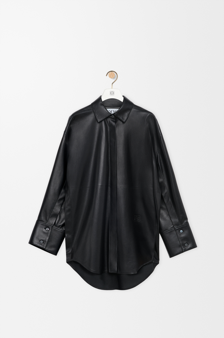 LOEWE 纳帕羊皮革衬衫 黑色