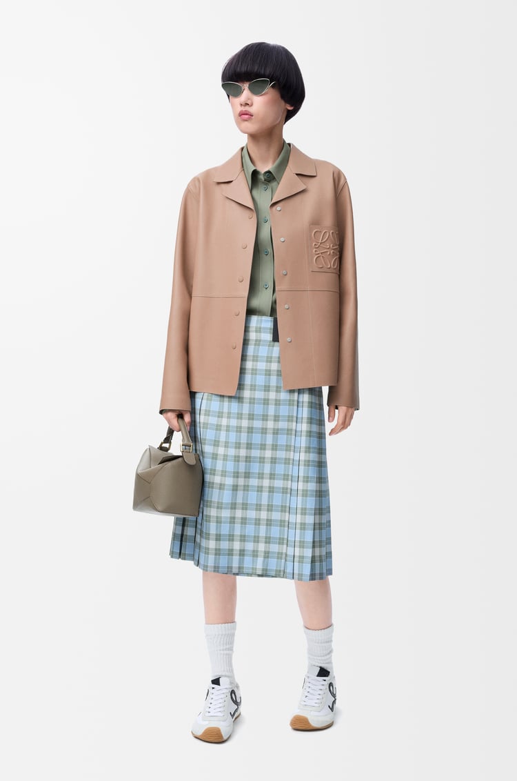 LOEWE 纳帕羊皮革睡衣式女士衬衫 米色