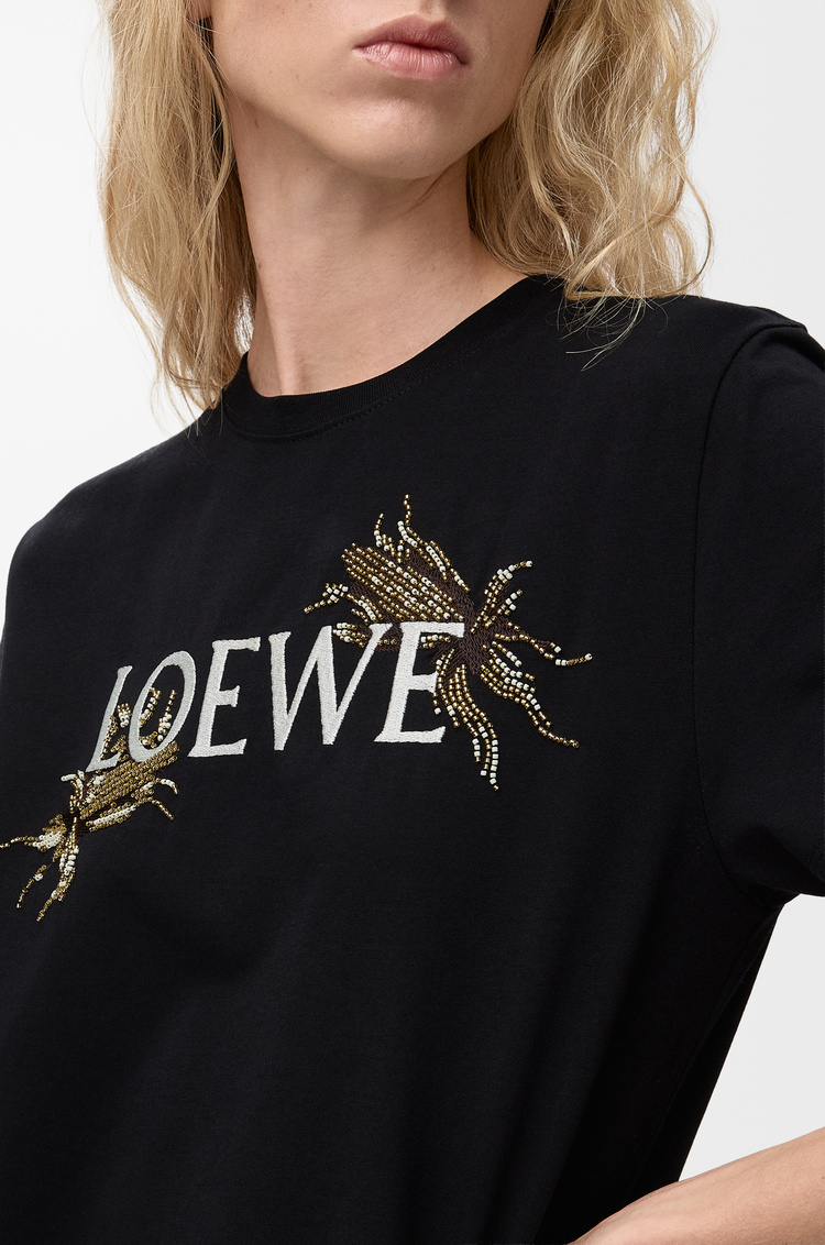 LOEWE 棉质装饰 T 恤 黑色