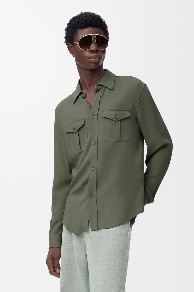 LOEWE Shirt in viscose blend Khaki Green