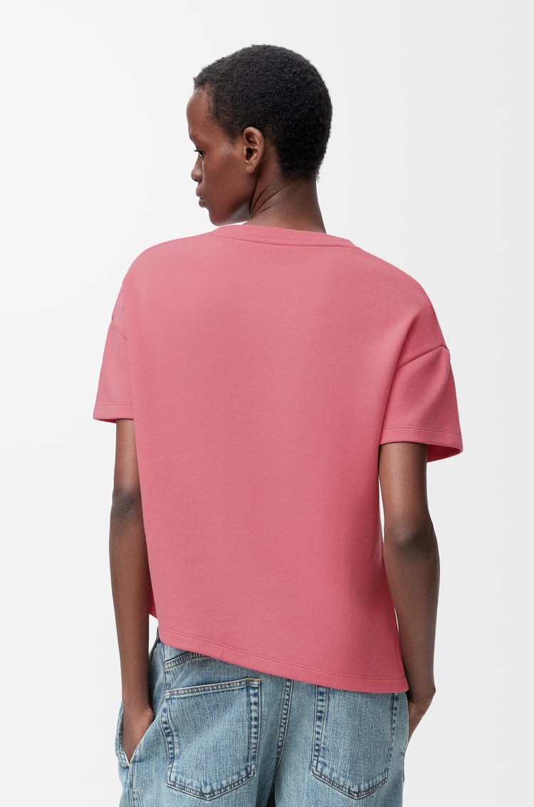 LOEWE Camiseta asimétrica en mezcla de algodón Rosa