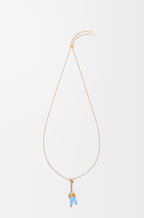 LOEWE Collar Standing Acrobat en plata de ley y esmalte Oro/Azul