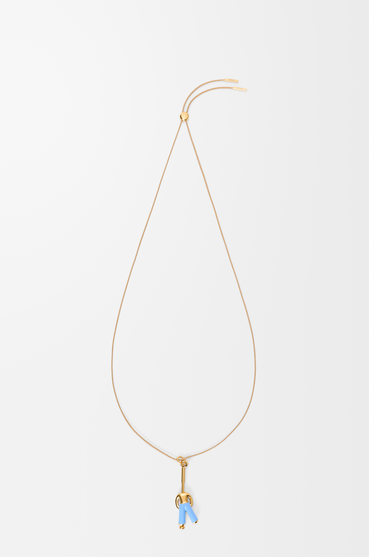 LOEWE Collar Standing Acrobat en plata de ley y esmalte Oro/Azul