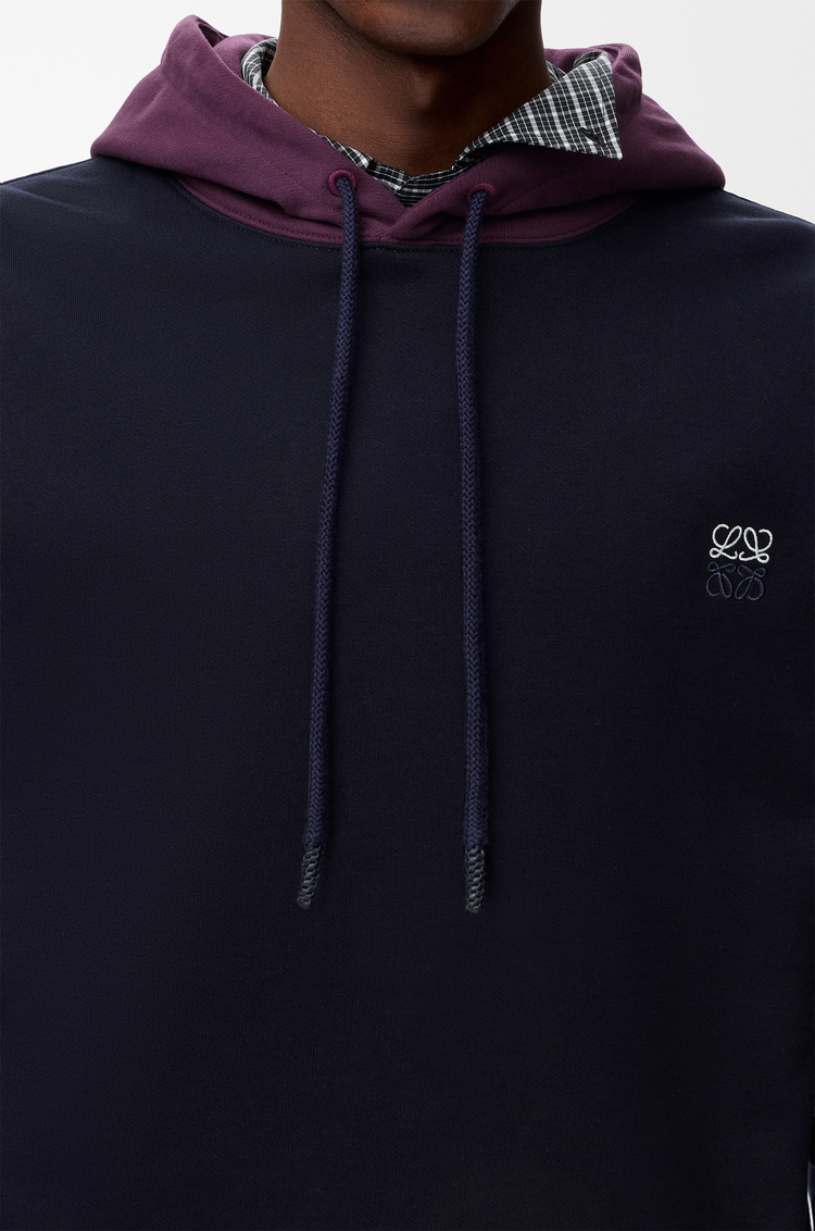 LOEWE Hoodie in cotton Dark Blue/White