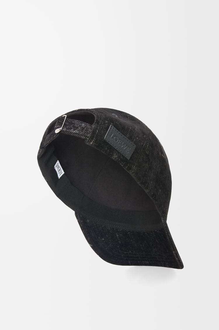 LOEWE Gorra con parche en denim flocado Negro