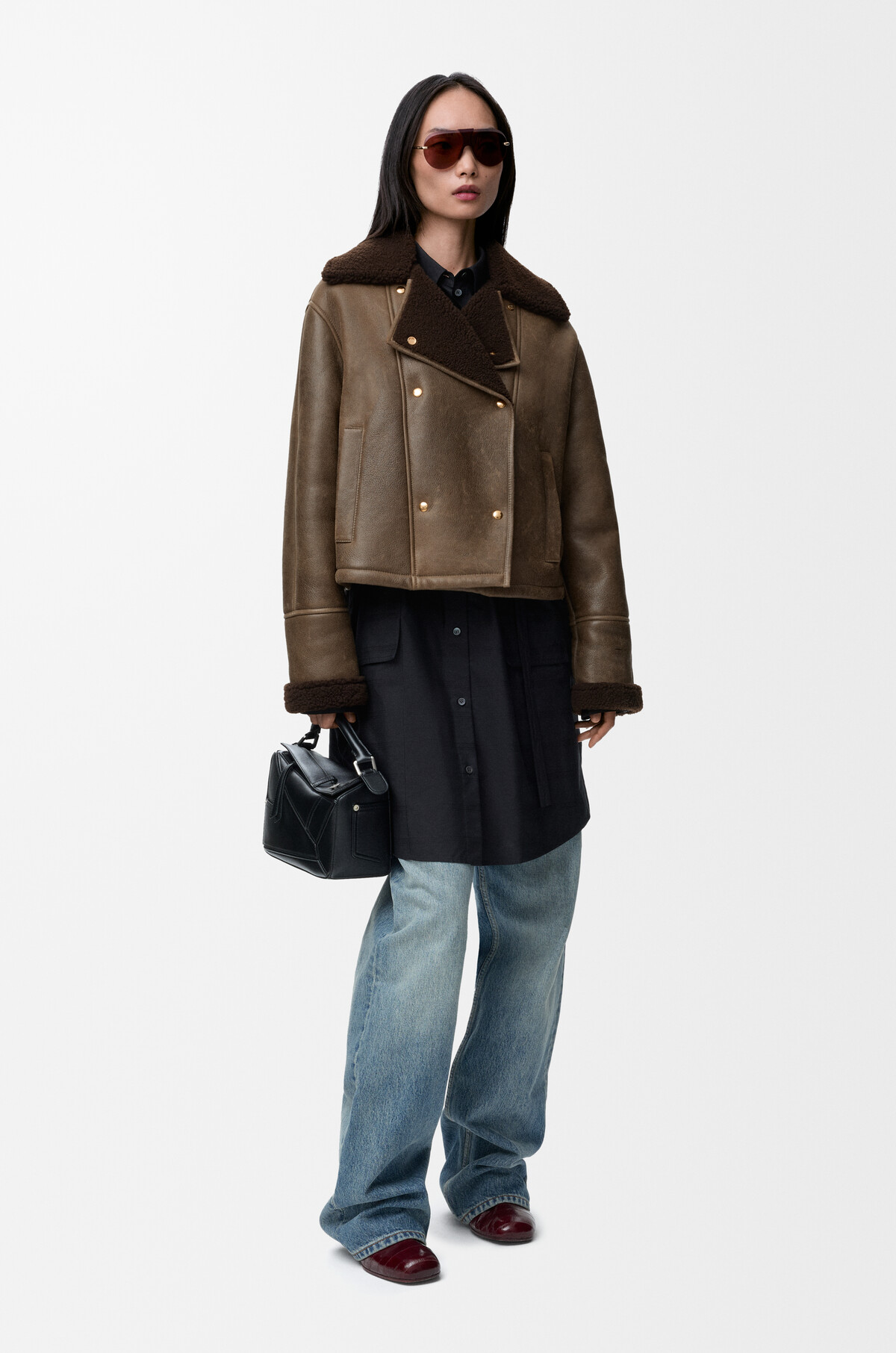 Jacket in shearling Green - LOEWE APAC official website