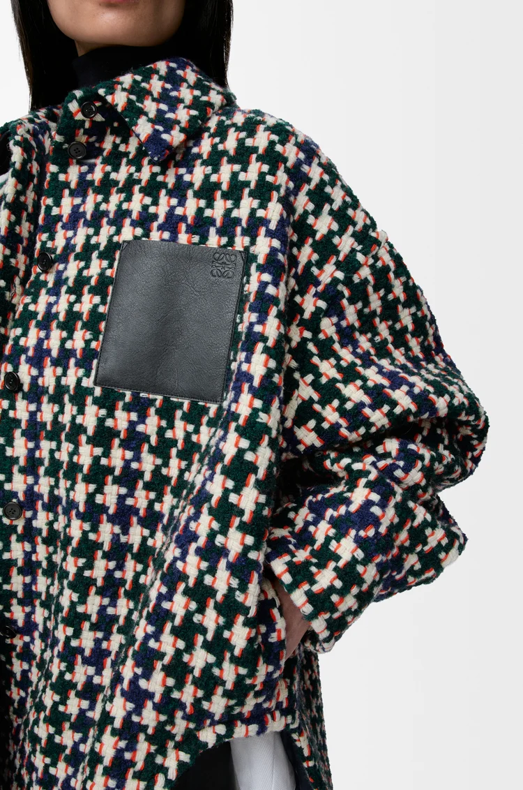 LOEWE オーバーシャツ（ウールブレンド） グリーン/マルチカラー