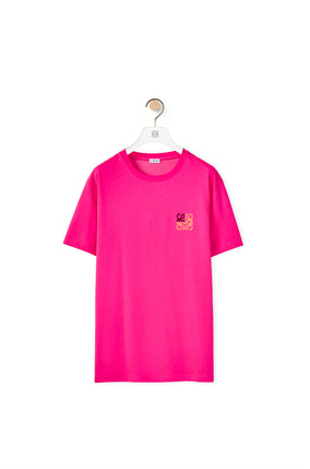 LOEWE Anagram T-shirt in cotton Fluo Pink plp_rd