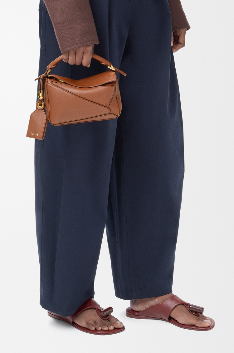 LOEWE Mini Featherlight Puzzle bag in nappa lambskin Pecan