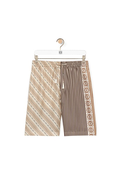 LOEWE Shorts in silk Light Beige/Multicolor