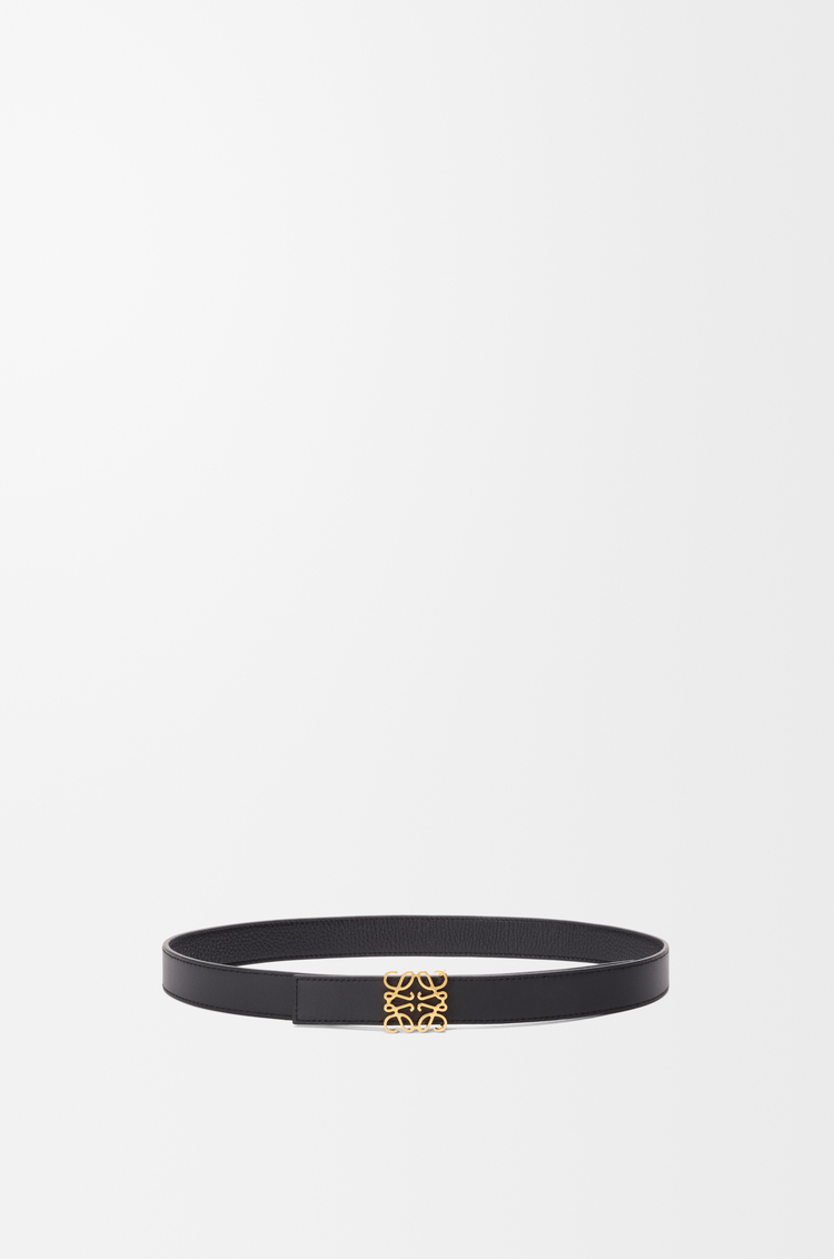 LOEWE Wendbarer Anagram Gürtel aus weichem, genarbtem Kalbsleder Schwarz/Gold