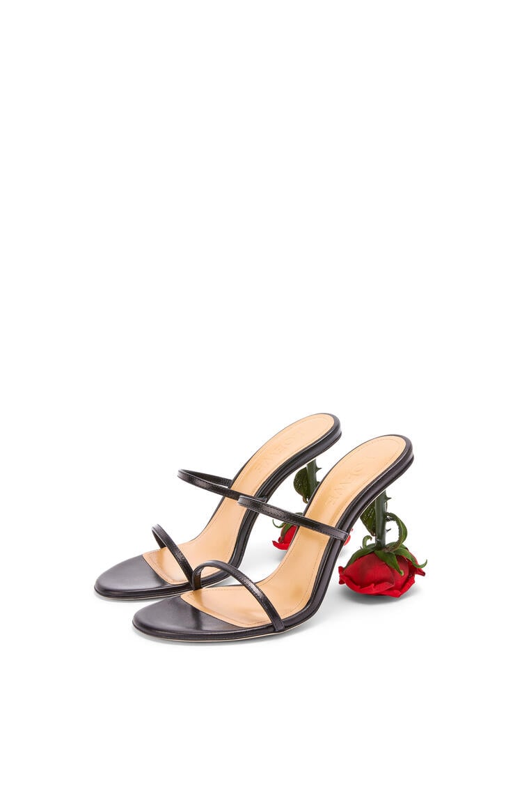 LOEWE Rose heel sandal in goatskin Black