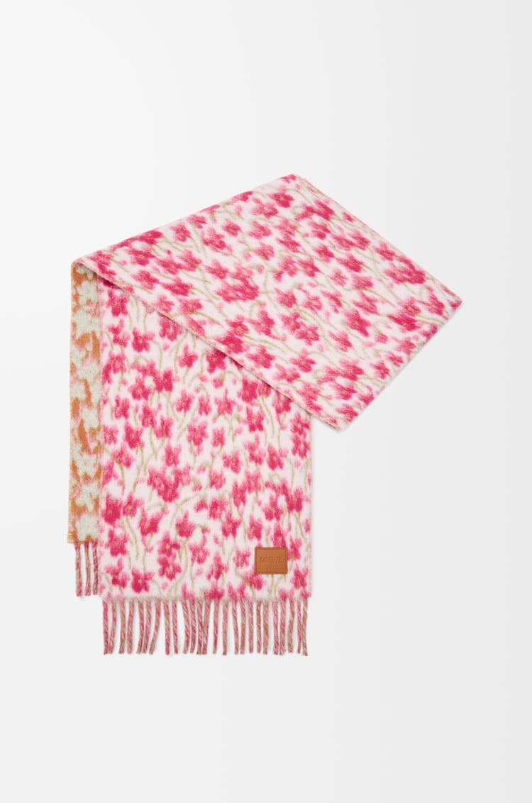 LOEWE Bufanda en mezcla de lana y alpaca Rosa/Multicolor