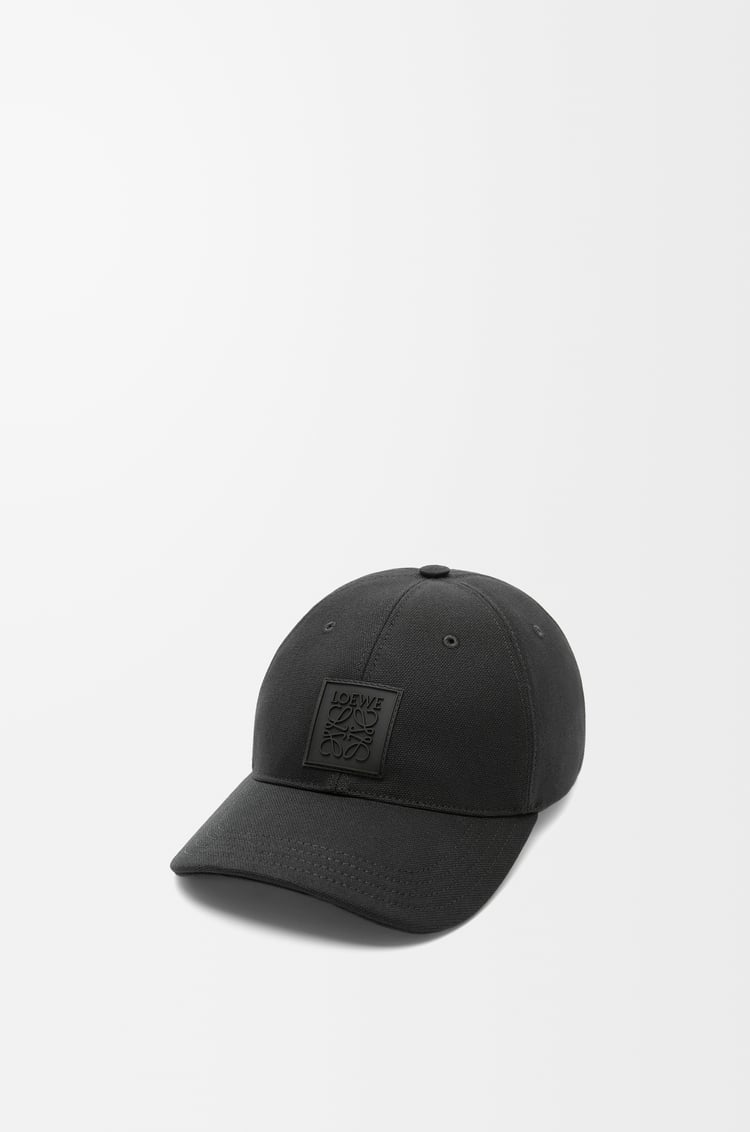 LOEWE Gorra con parche en lona Negro