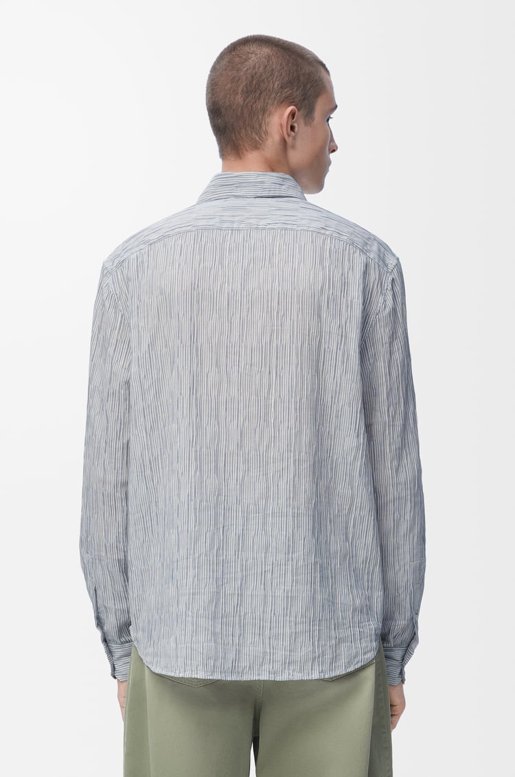 LOEWE Camisa en mezcla de algodón Azul/Blanco