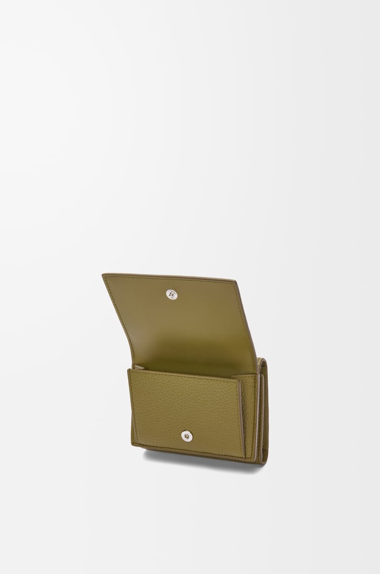 LOEWE Trifold wallet in soft grained calfskin Olive