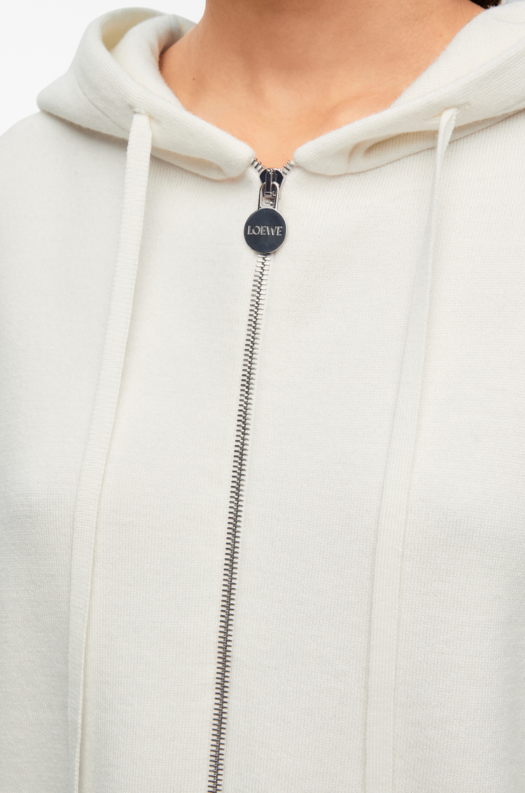 LOEWE Sudadera Anagram en lana con capucha y cremallera Blanco