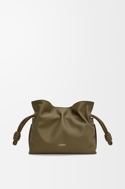 LOEWE Bolso Flamenco Clutch mini en piel napa de ternera Verde Caqui Oscuro plp_rd