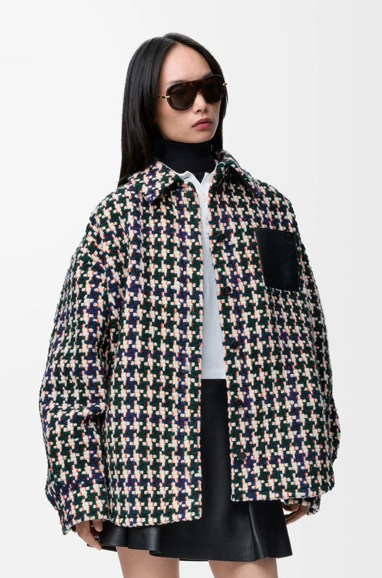 LOEWE オーバーシャツ（ウールブレンド） グリーン/マルチカラー
