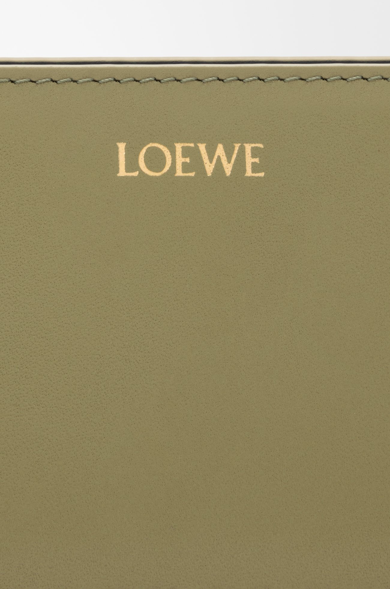 LOEWE Knot compact wallet in shiny nappa calfskin Eucalyptus/Deep Navy