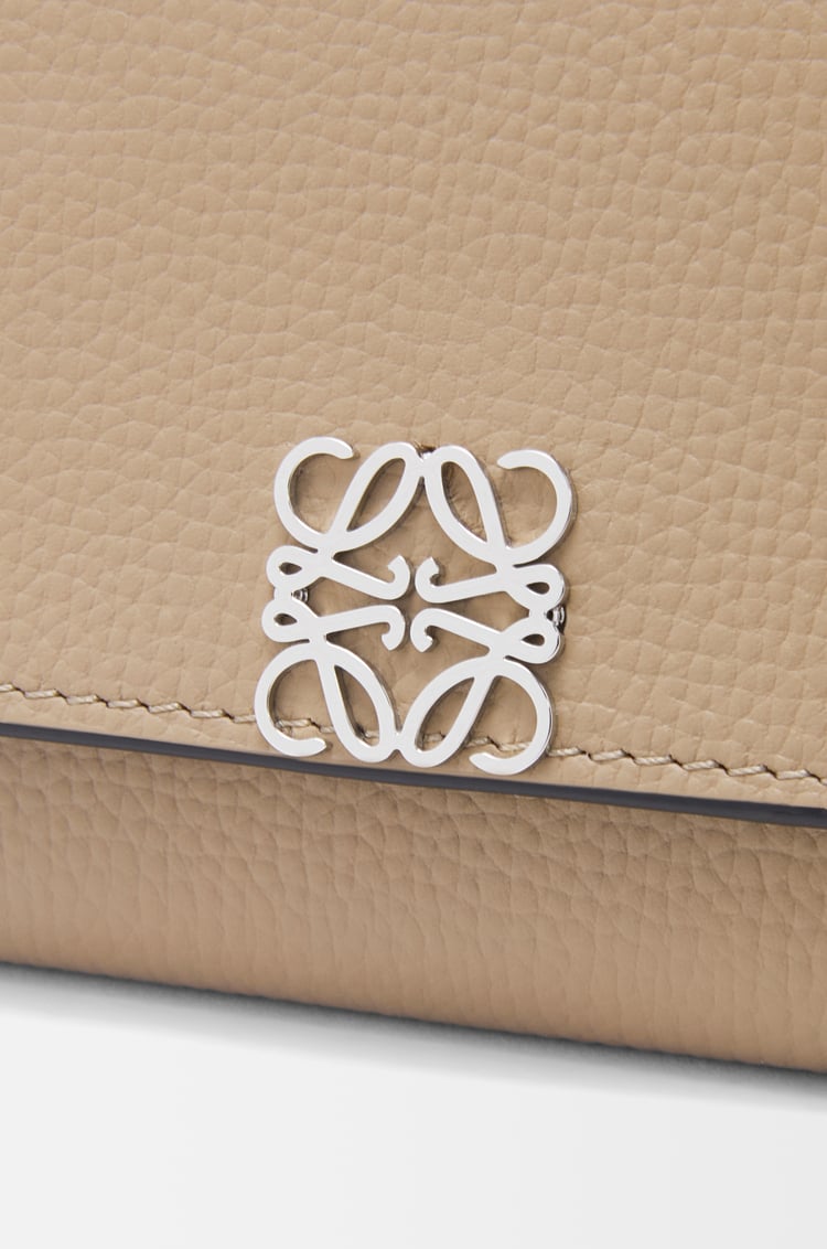 LOEWE Anagram continental wallet in pebble grained calfskin Sand