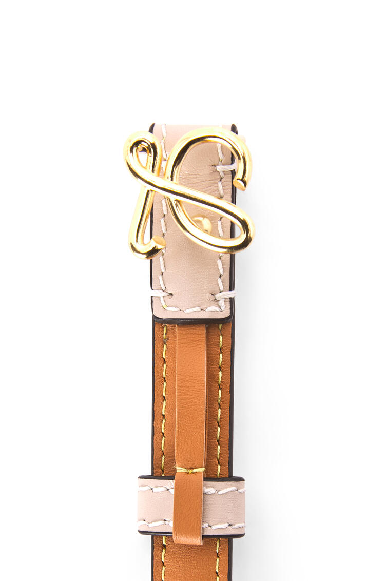 LOEWE L buckle belt in smooth calfskin Light Oat/Gold