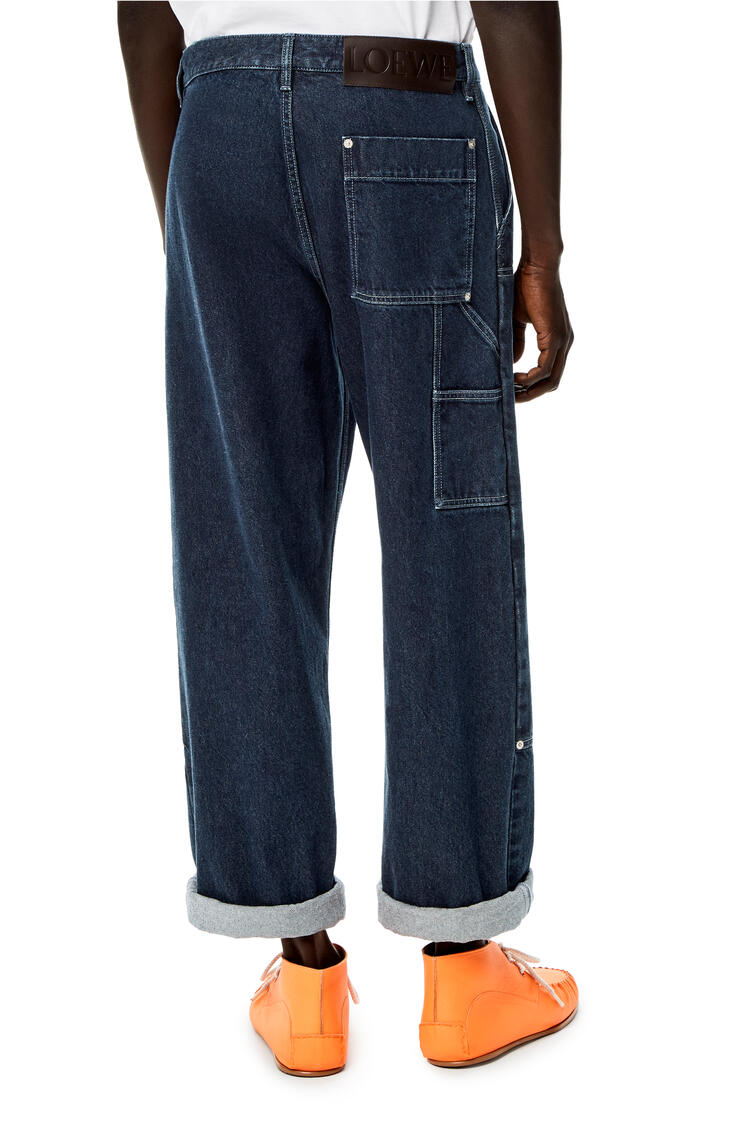 LOEWE Patched denim trousers in cotton Blue Denim pdp_rd