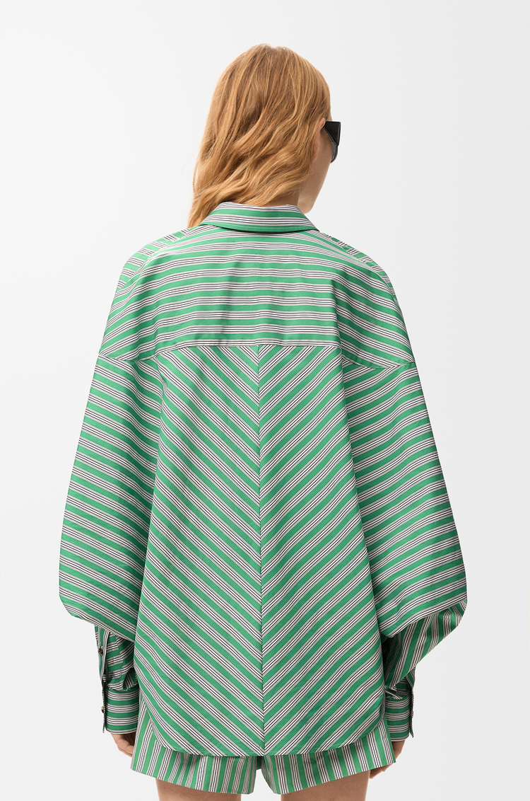 LOEWE Camisa en algodón Verde/Blanco
