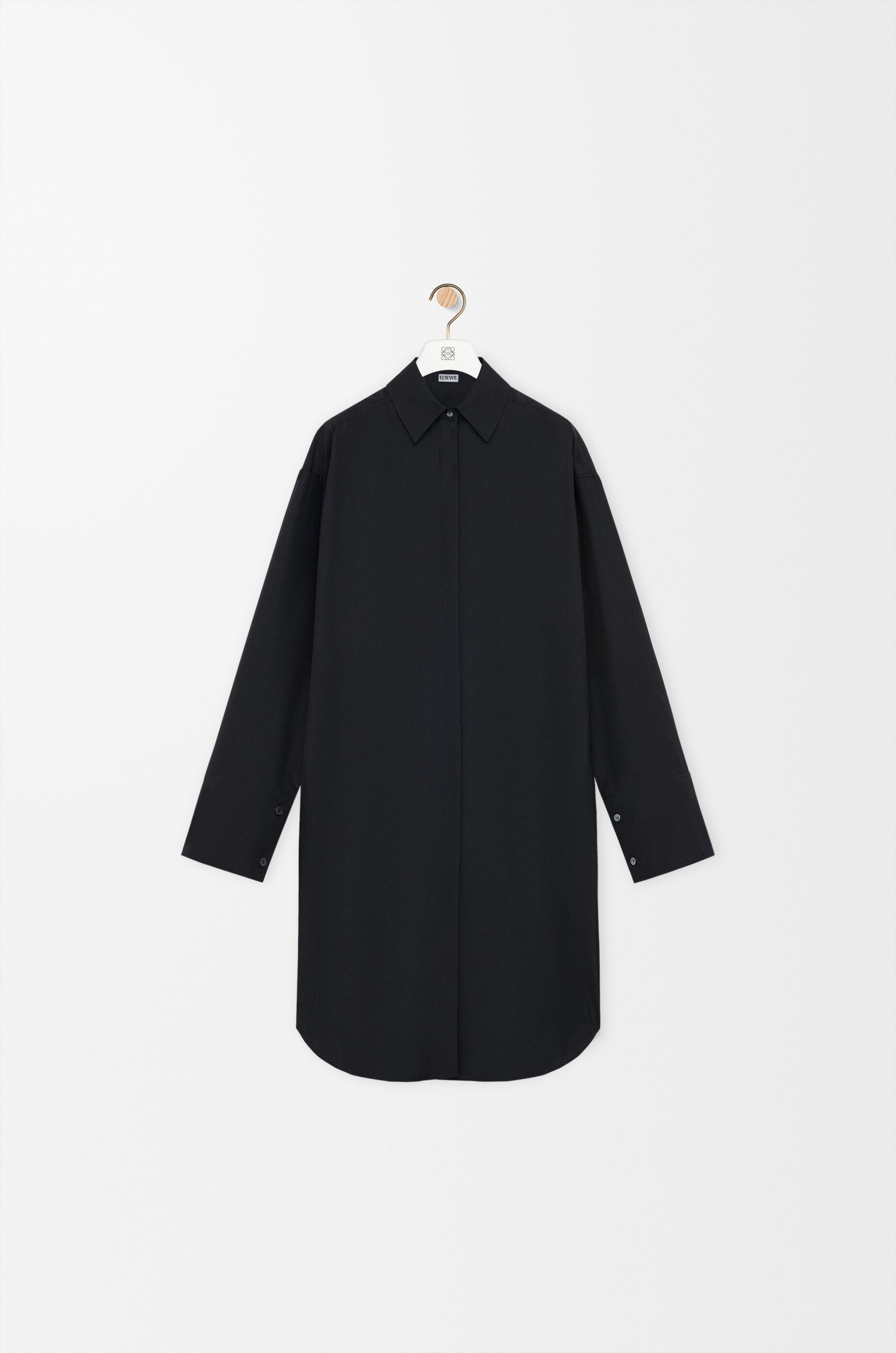 国内配送【LOEWE】フレア シャツドレス シャツ ドレス(シルク) ブラック - LOEWE