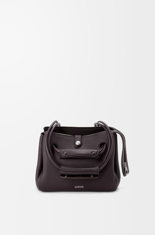 LOEWE Small Madrid bag in supple grained calfskin Dark Ebony