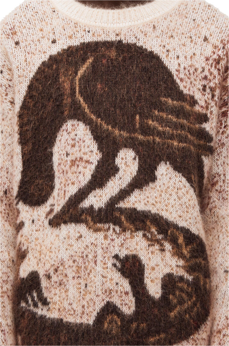 LOEWE Jersey en lana y alpaca con pájaro en intarsia Beige