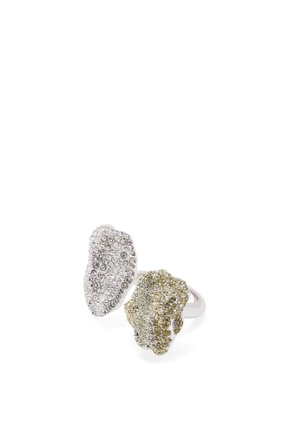 LOEWE Anillo doble Glitter Fragment en plata de ley y cristales Plateado/Transparente/Amarillo plp_rd