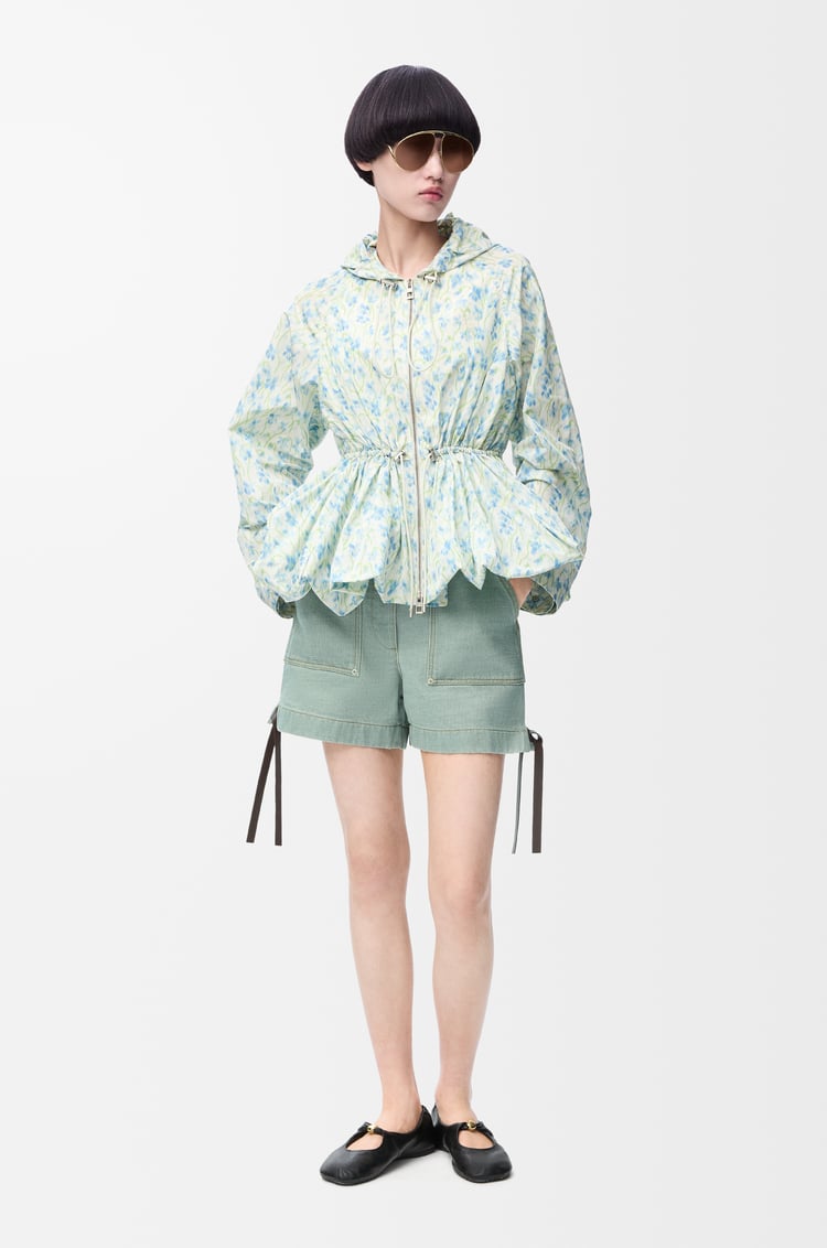 LOEWE Workwear shorts in denim Khaki Green