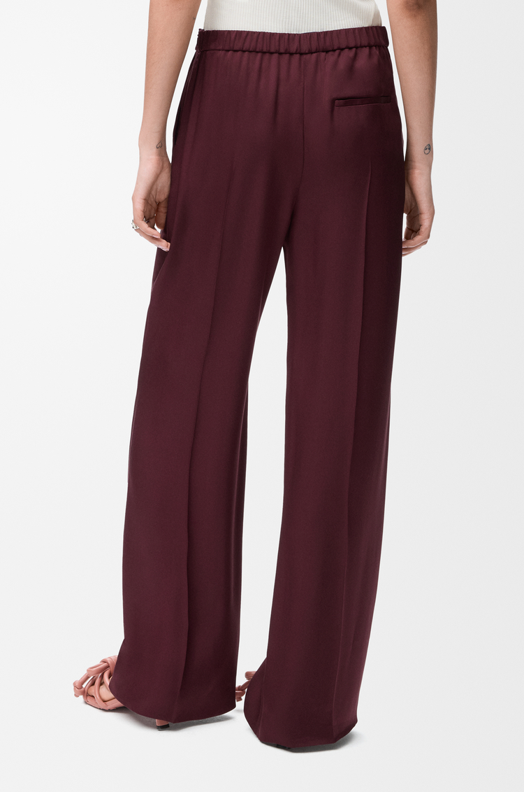 LOEWE Pantaloni in seta Bordeaux