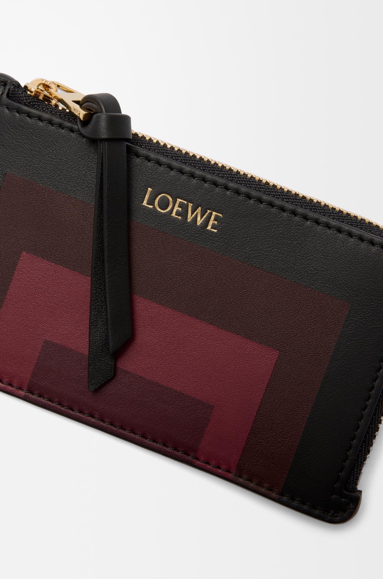 LOEWE Coin cardholder in nappa calfskin Black/Burgundy