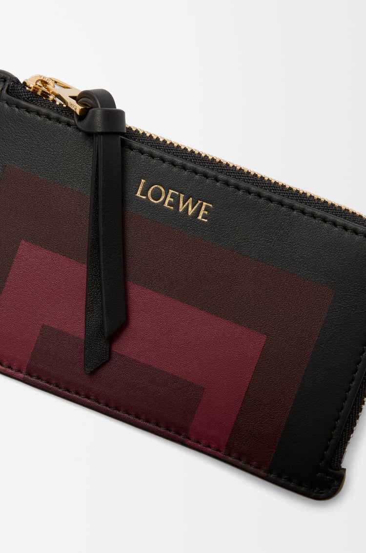 LOEWE コインカードホルダー（ナパカーフ） ブラック/バーガンディー