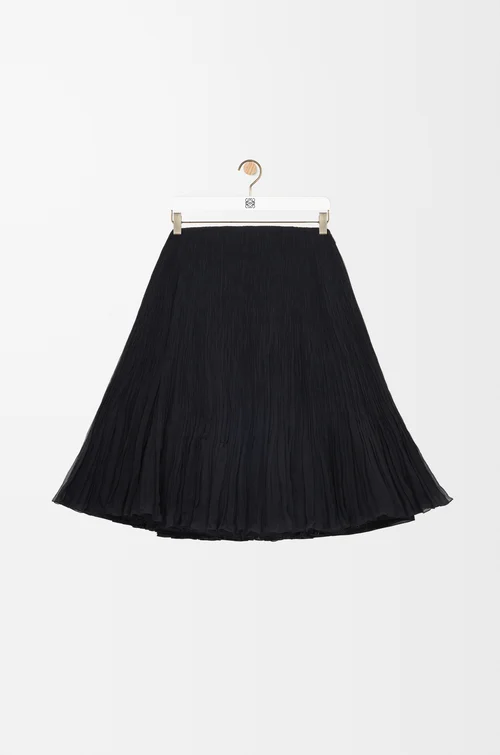 LOEWE Falda en mezcla de seda Negro